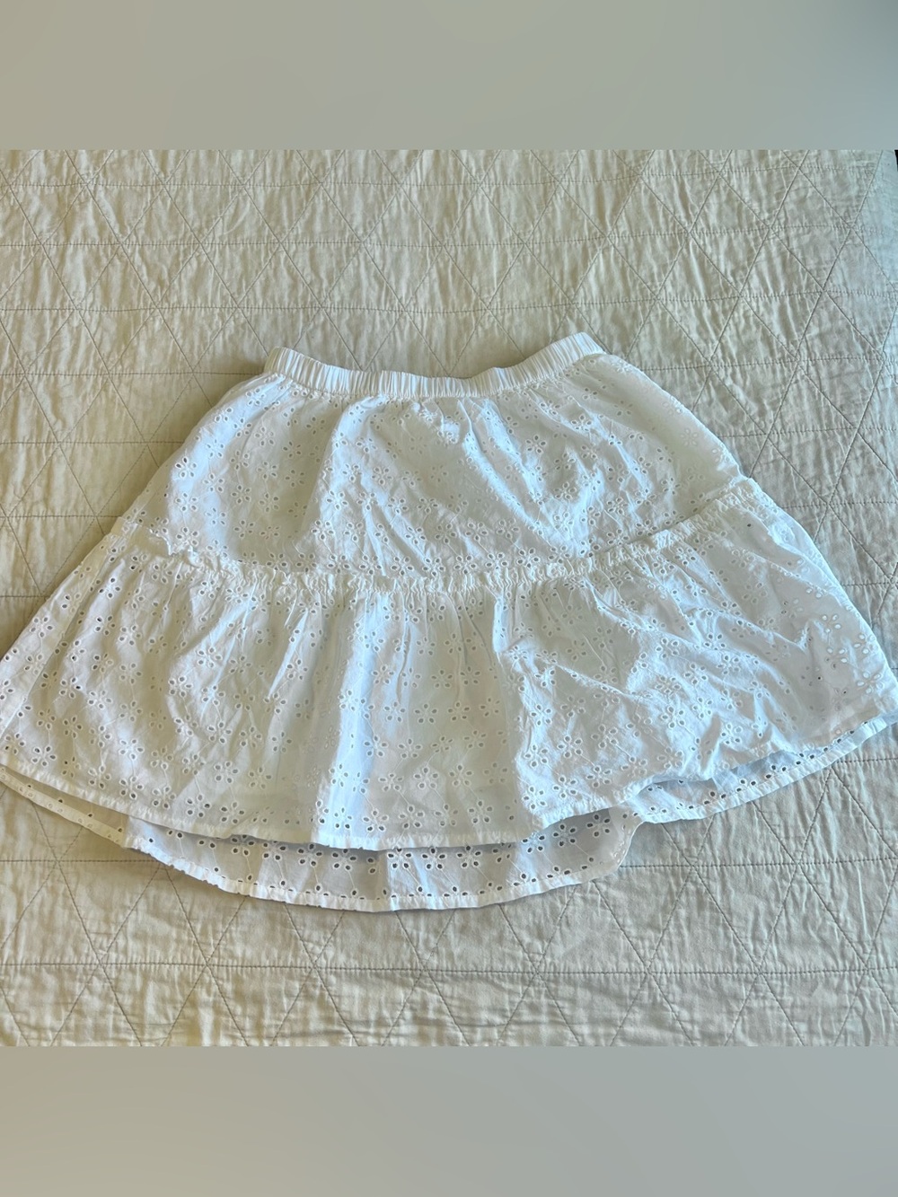 J. Crew Crewcuts White Embroidered Eyelet Skirt Size 12 NWT 100% Cotton